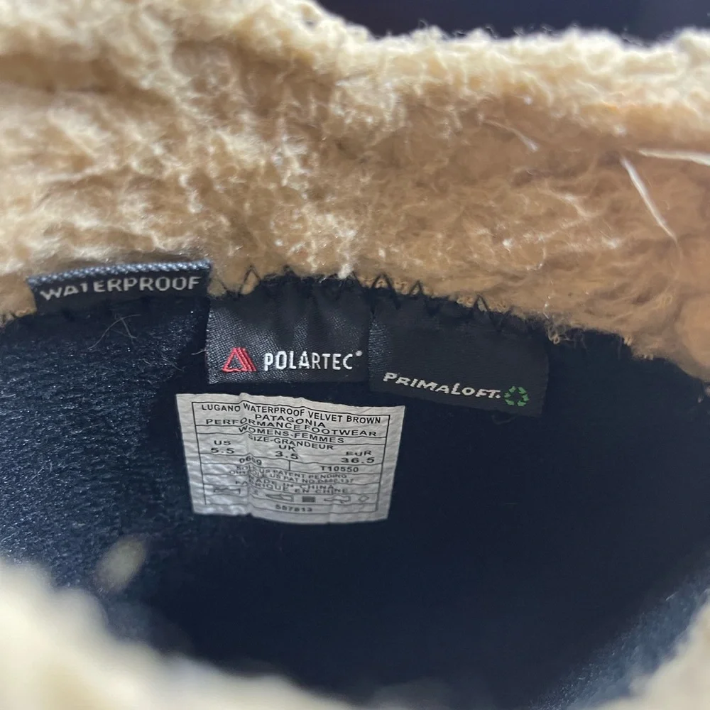 Patagonia Lugano Espresso Waterproof Primaloft‎ Polartec Boots Women's Size 5.5